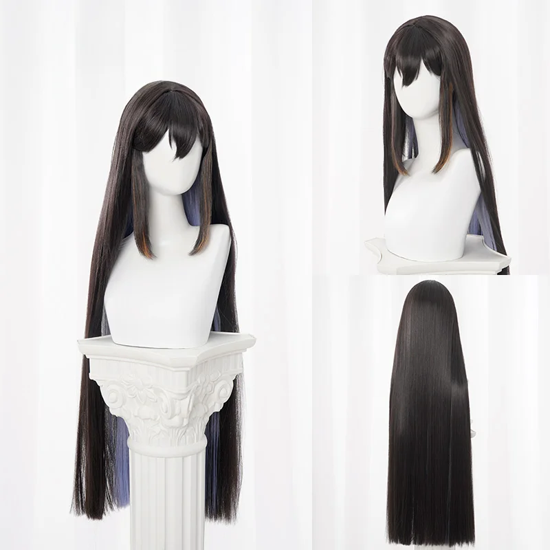 لعبة هونكاي ستار السكك الحديدية الداليا شعر مستعار تأثيري كونستانس طويل أسود أرجواني تسليط الضوء على شعر مستعار تأثيري لحفلة كوميكون الكبار النساء الرجال