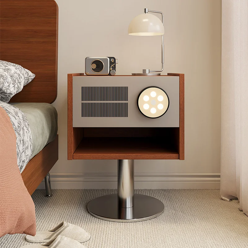 

Elegant Italian Nightstands Designer Dark Brown Narrow Modern Bedside Table Drawer Unique Mesitas De Noche Furniture Home