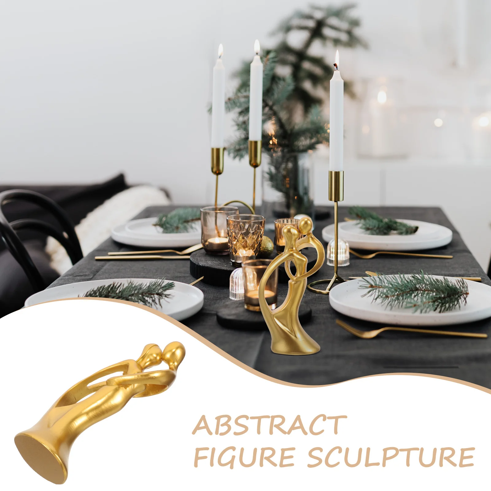 

Couple Statue Resin Craft Abstract Hug Kiss Decor For Bedroom Bookshelf Desktop Home Interiors Modern Decor Lover Sculpture