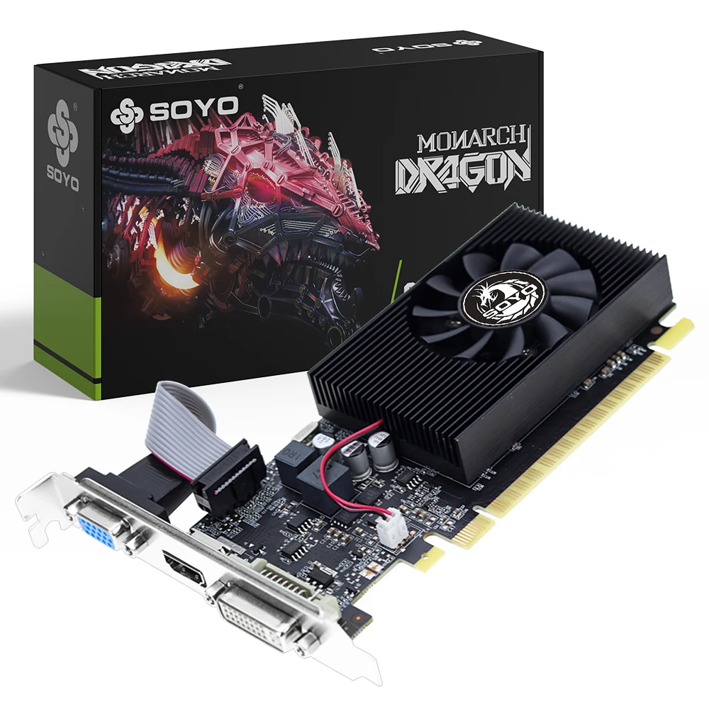 Tarjeta gráfica para juegos SOYO GT730 4GB DDR3, 128 bits, AMD Ryzen, NVIDIA, HDMI + VGA + DVI, 700MHz, tarjeta de vídeo para ordenador de escritorio, COM PCIE3.0x16 OpenGL 4,6