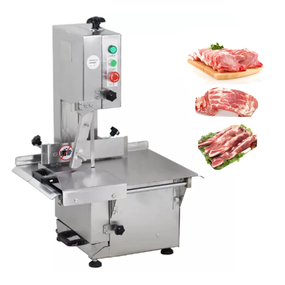 

Commercial Electric Meat Bone Saw Machine 1100W Stainless Steel Blade Bone Bandsaw Machine Workbench Countertop Bone