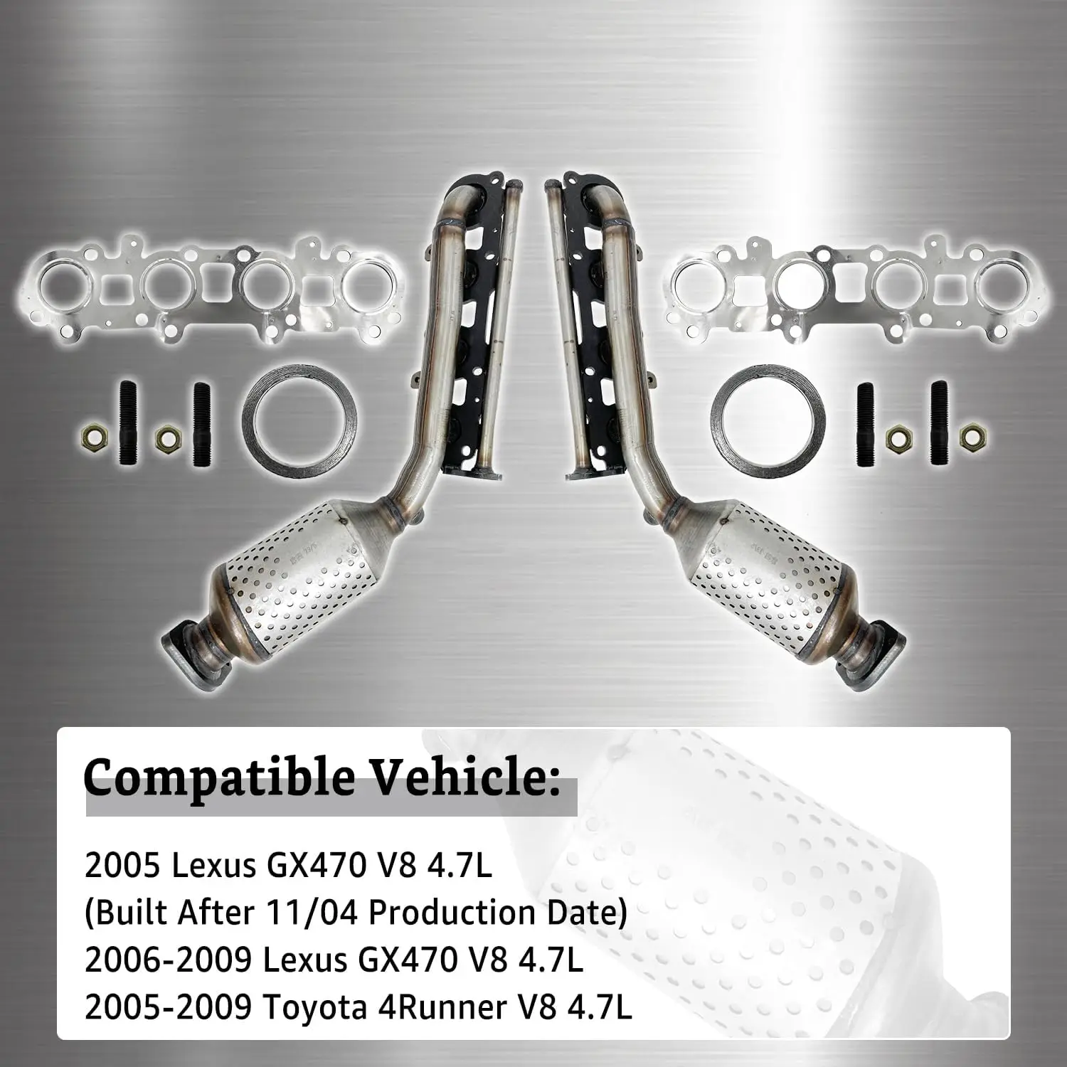 17150-50050 17140-50060 Catalytic Converter Compatible with Toyota 4Runner V8 2005-2009 Lexu-s GX470 2006-2009 GX470 2005 (Built