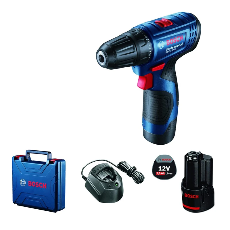 BOSCH GSR 120-LI Hand Electric Drill Cordless 12V Lithium Battery Charged Electrician Household Power Tool Combination