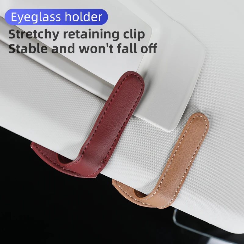 2PCS Car Glasses Holder Sun Visor Sunglasses Clip Card Holder Stand Case Auto Accessories For Porsche Cayenne Macan Panamera 718