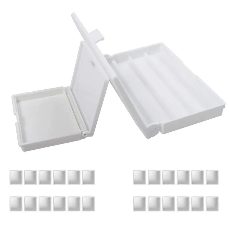 12/24 Grid Color Tray Palette for Painting Watercolor Empty Palette Watercolor Box Portable for Oil Acrylic Paints TSH01