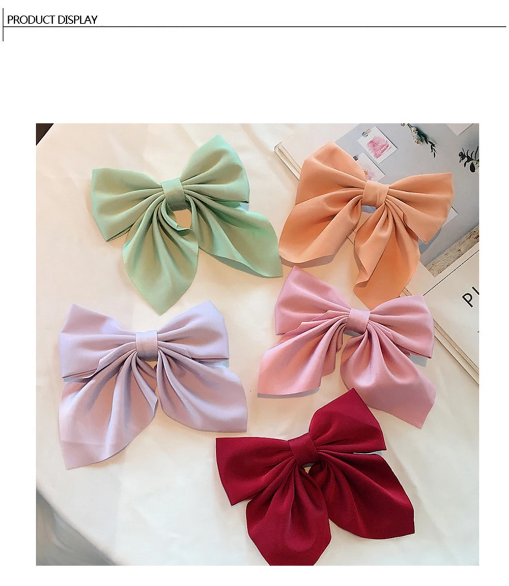 Velvet Bow Korea Back Head Spoon Hair Solid Bowknot Duck Mouth Clip Hairpin Female Hair Accessories Manufacturer Hair Clip