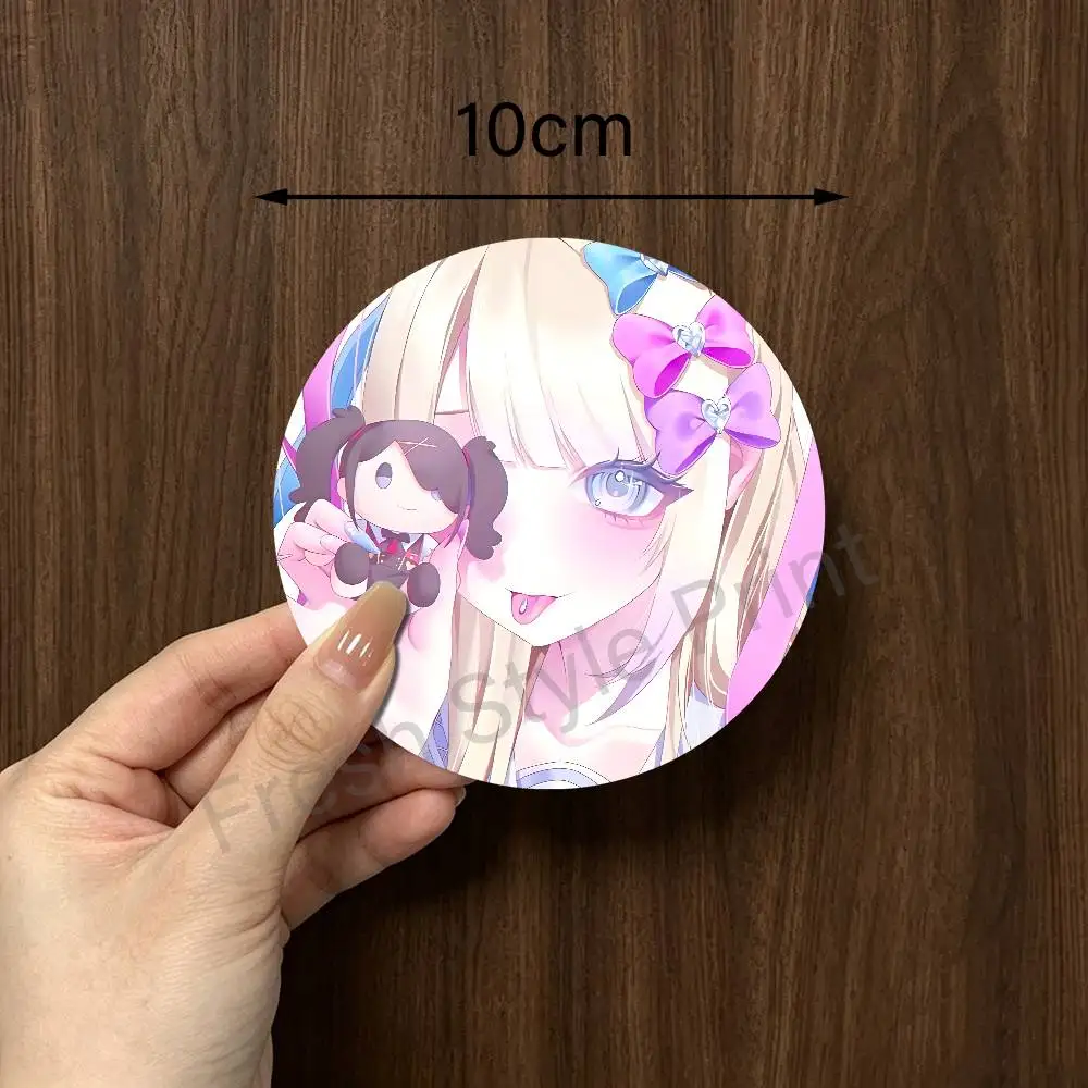 N-Needy Streamer O-Overload Wooden Coasters  10cm Round Cosplay Fans Collect Friends Gifts