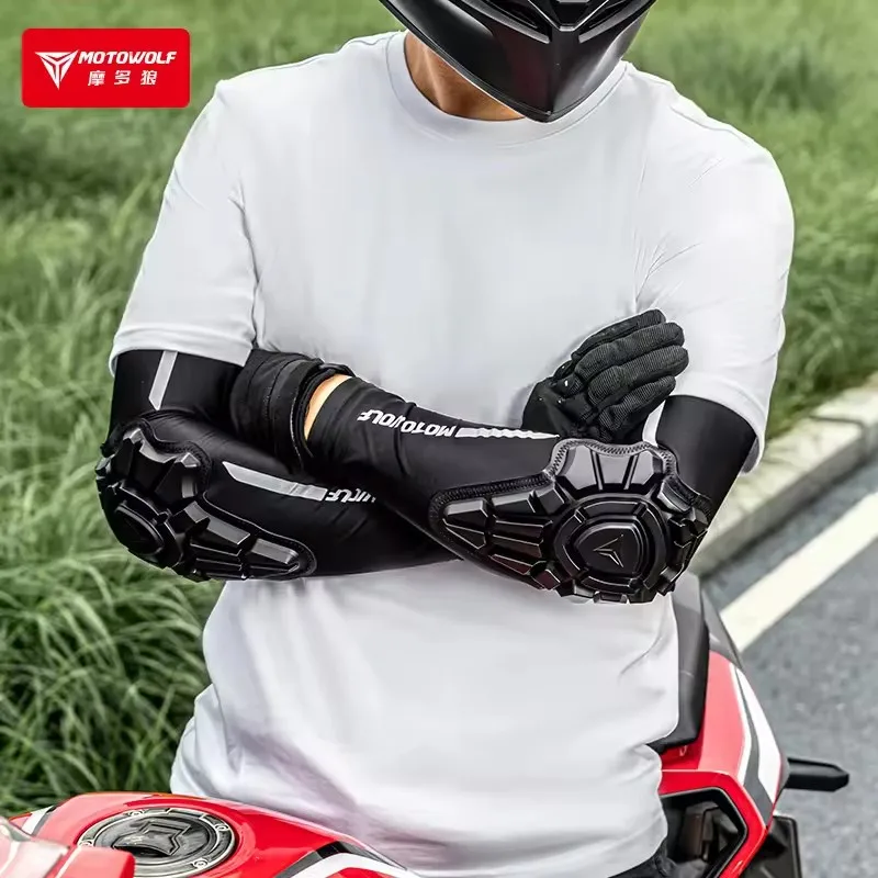 MOTOWOLF Motocross Elbow Protector BMX DH ATV Motorcyclist Equipment Summer Motorcycle Elbow Pads Mtb Cycling Elbow Protection