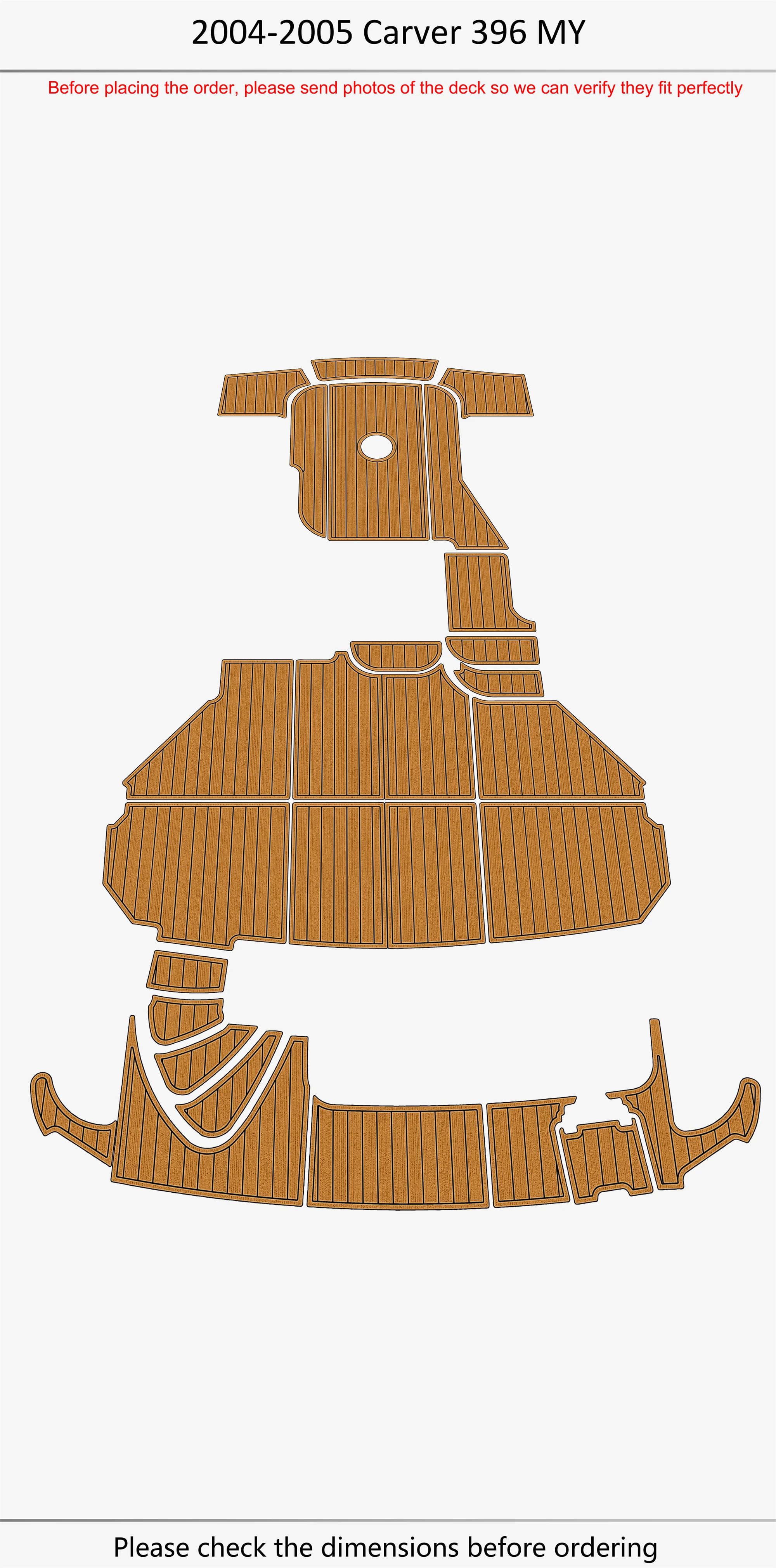 For 2004-2005 Carver 396 MY Anti-Slip EVA Foam Faux Teak Self-Adhesive Boat Decking Pad Cockpit Durable Marine Floor