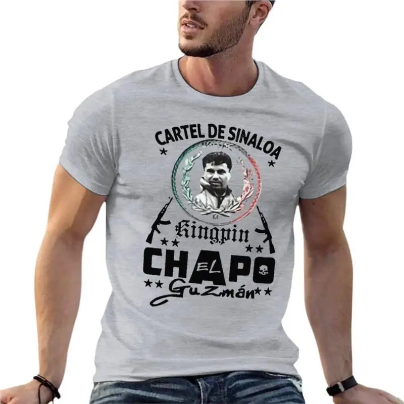 El Chapo Guzman Mexican Narco Oversize T-Shirt Branded Men Clothing  Cotton Streetwear Plus Size Top Tee