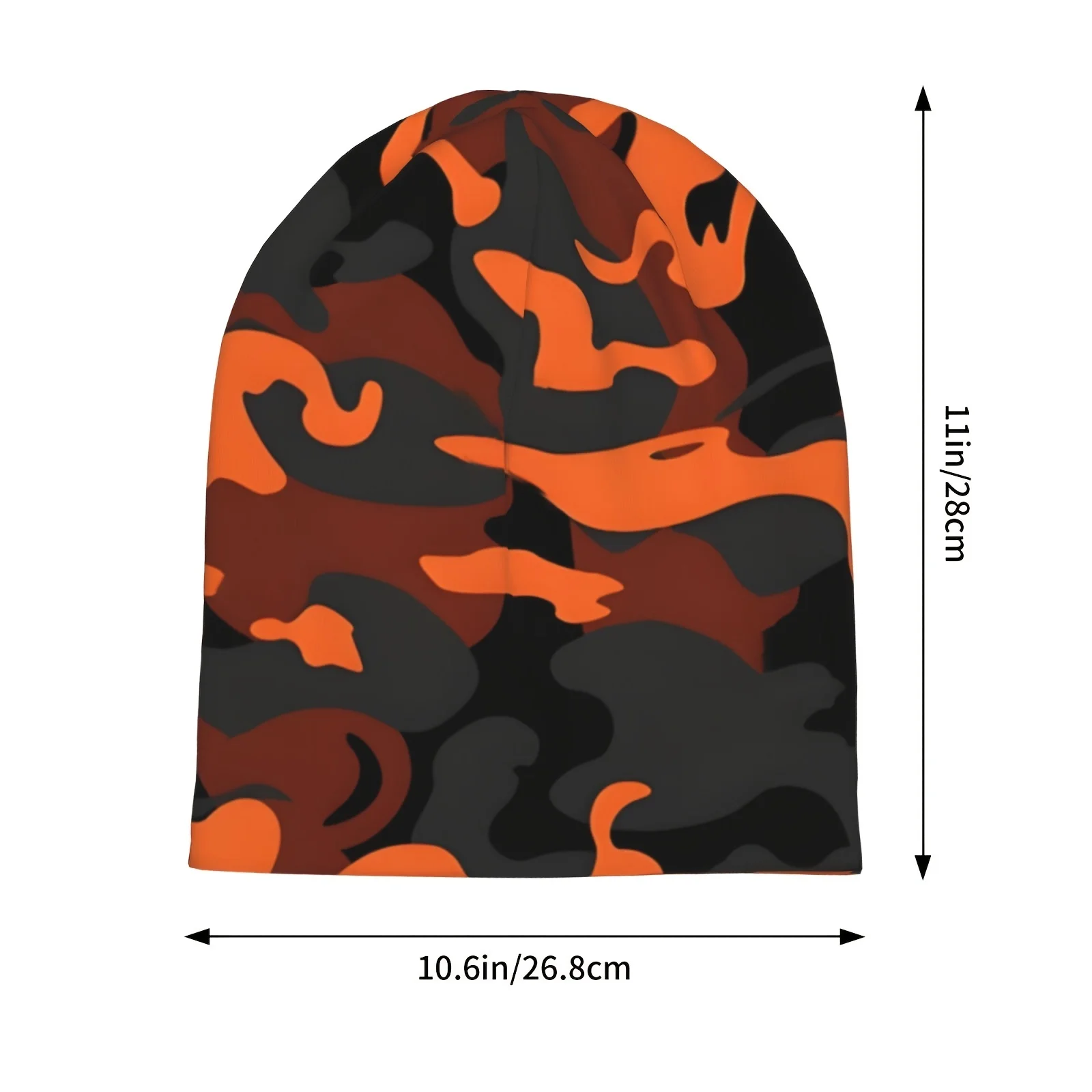 Camo Style Black Orange Camouflage Hats Hip Hop Goth Autumn Winter Skullies Beanies Cap unisex Men Women Warm Dual-use Knit Hat