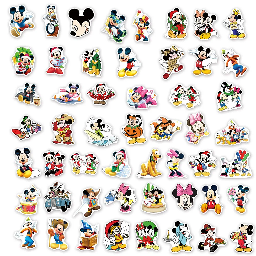 10/30/50pcs Cute Disney Anime Mickey Mouse Stickers Funny Graffiti Kids Sticker Toy DIY Phone Water Bottle Guitar Cartoon Decals