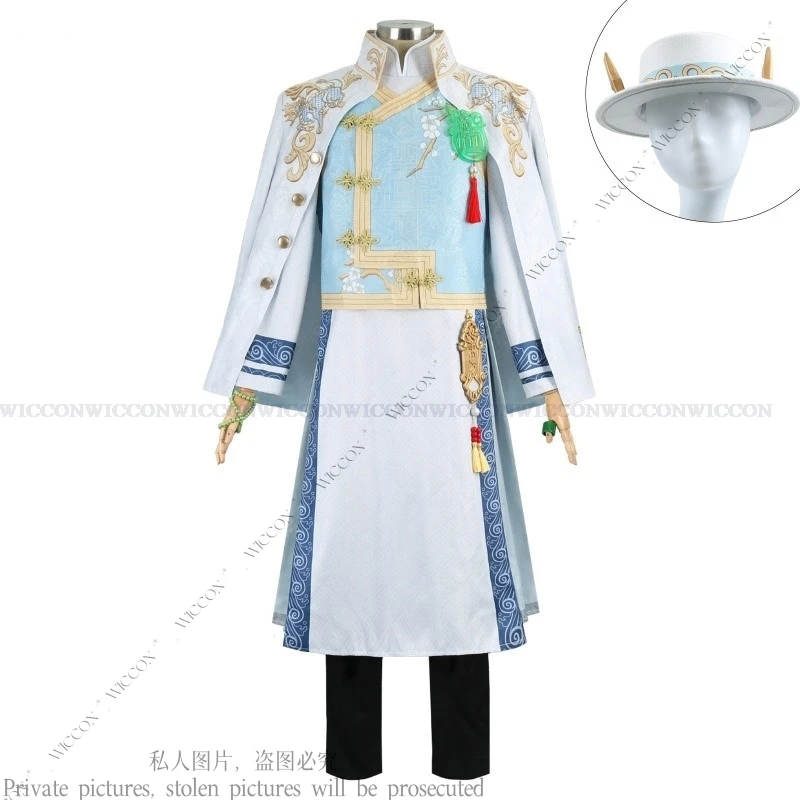 Costume de Cosplay avec Perruque et Chapeau, Garde Noire, QiLin de l'Orient, Jeu de Mode, Trempé, Beau, Tenue de ixd'Halloween