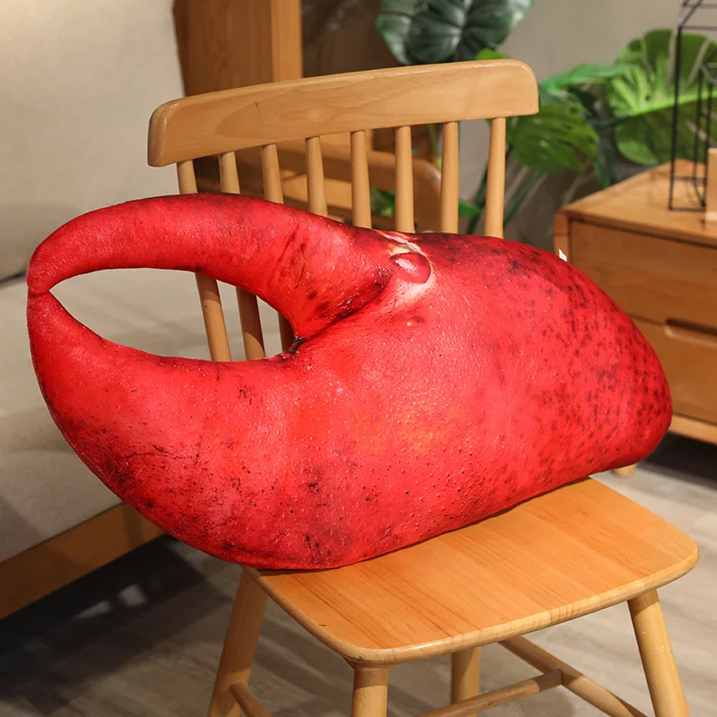 Like Real Shrimp Lobster Plush Pillow Stuffed Image Printed Aquatic Animal Cushion Back Support Plushie Companion Gift