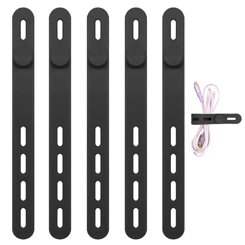 روابط كابلات سيليكون بسحاب قابلة لإعادة الاستخدام ، إدارة الكابلات ، التنظيم ، مرنة ، 5 ، من من السيليكون القابل لإعادة الاستخدام