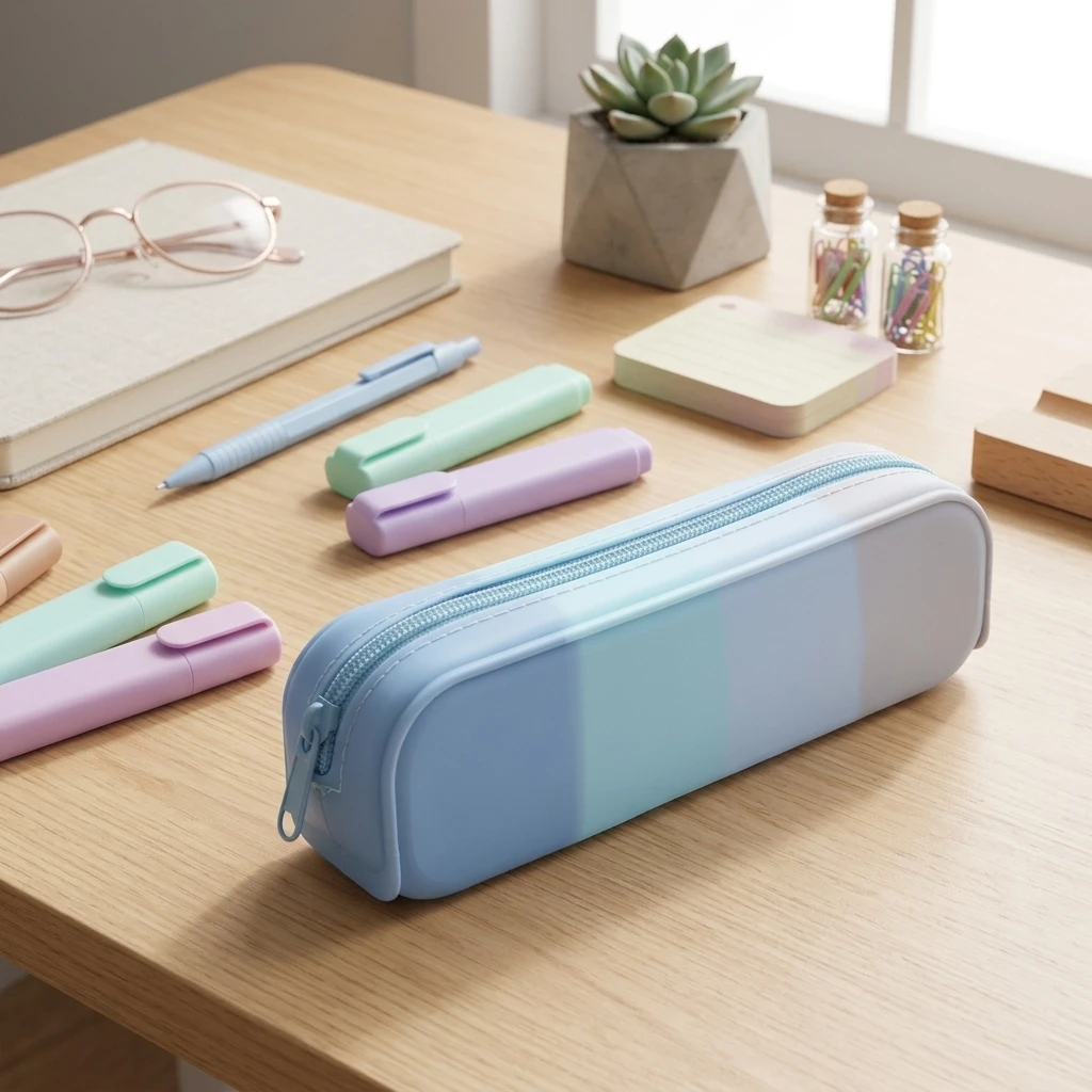 Polyester Accordion Pencil Case With Rainbow Zipper Multi Compartment Organizer For Pens Receipts Documents For Students School