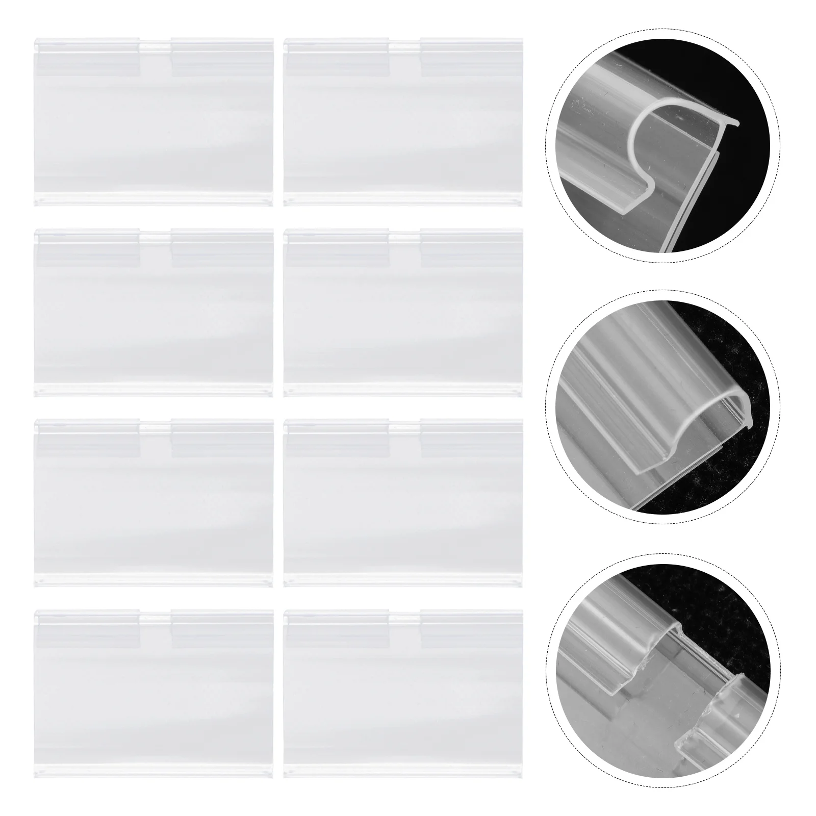 

60 Pcs Department Store Price Tag Label Shelf Labels Hanger 6X42CM Pvc Transparent Holder Display Goods Rack