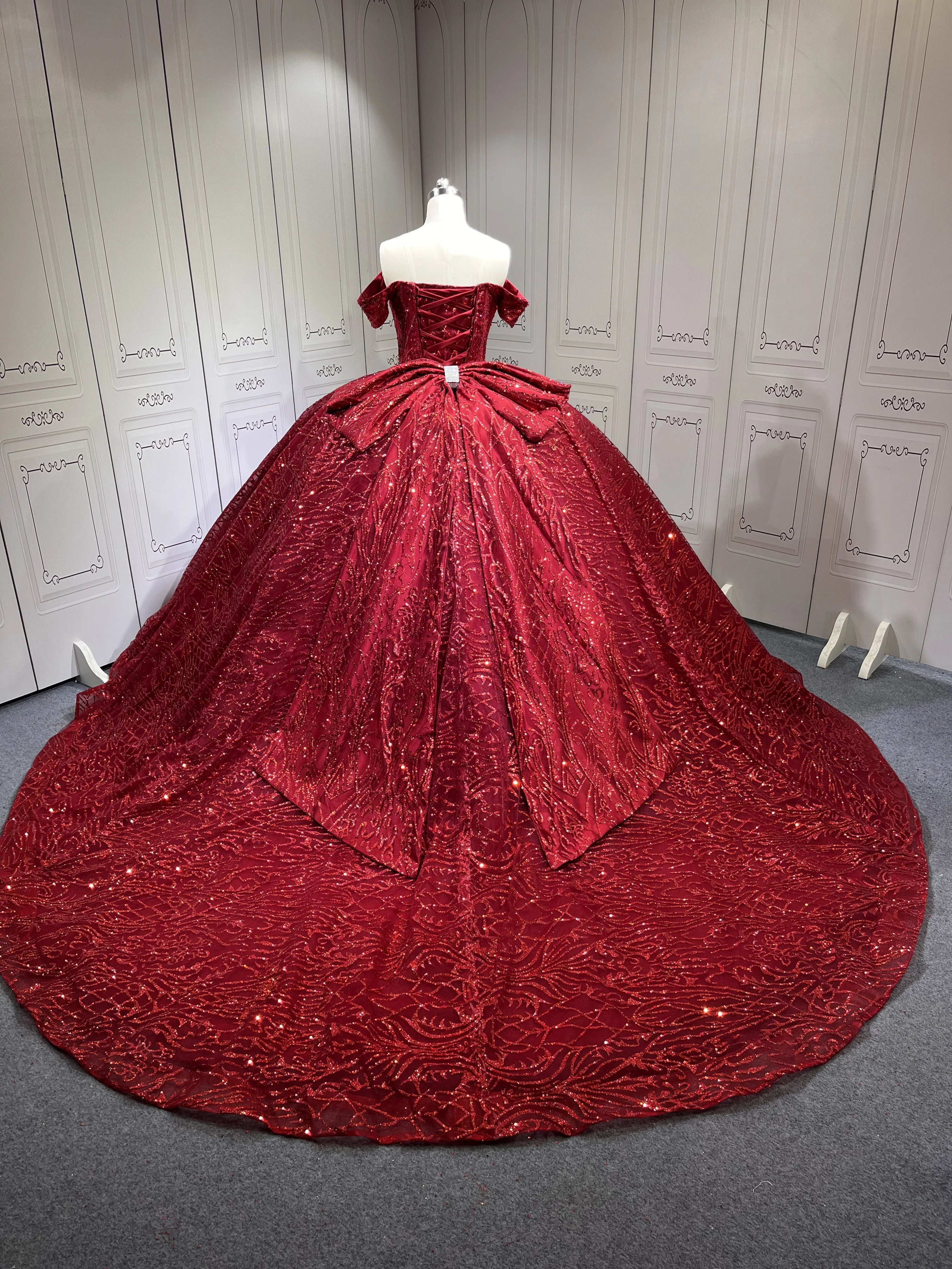 pretty burgundy prom dresses Long sleeves One shoulder Gold Appliques Burgundy Prom Dresses main image 1