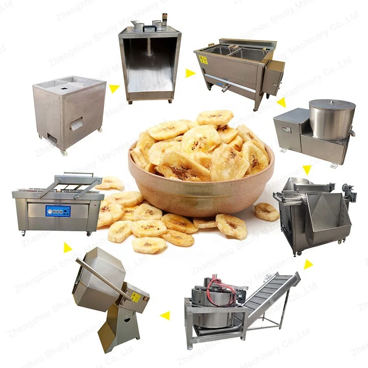 Factory price banana slicer fryer packaging machines plantain chips production line