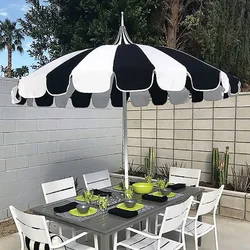 Parasol Outdoor Windproof 2m Large 8 Bone Aluminum Rod Luxury Garden Pagoda Tassel Beach Umbrella