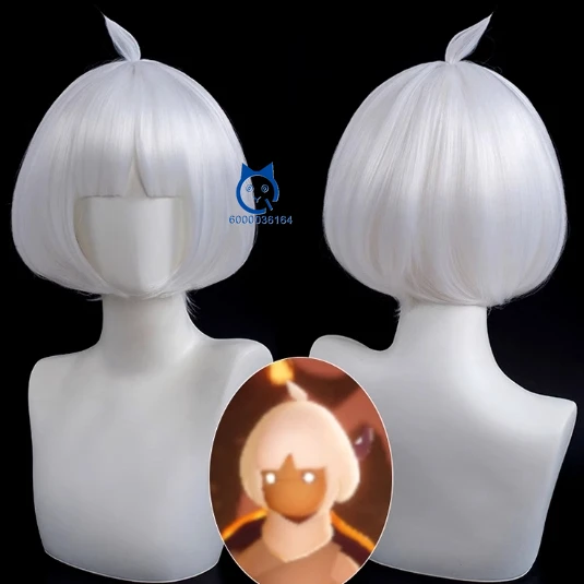 Sky Children of The Light Game Forest Play Hide and Seek Cosplay Spirit Hair White Heat Resistant Synthetic Wig Party Comic Con