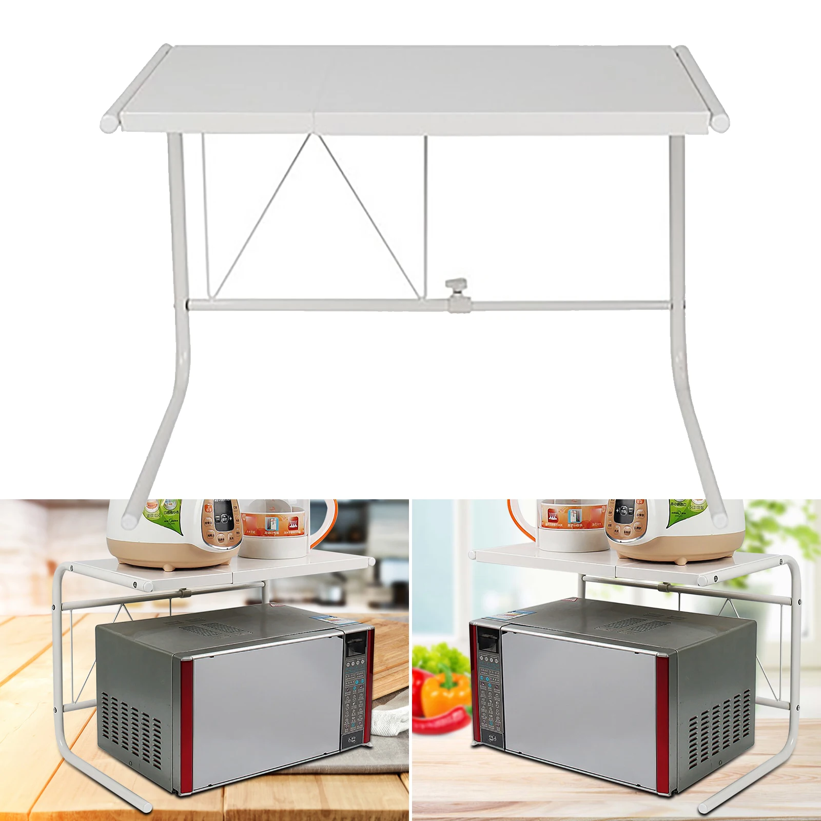 2-Tier Microwave Oven Metal Rack Storage Stand Holder Kitchen Counter Organizer