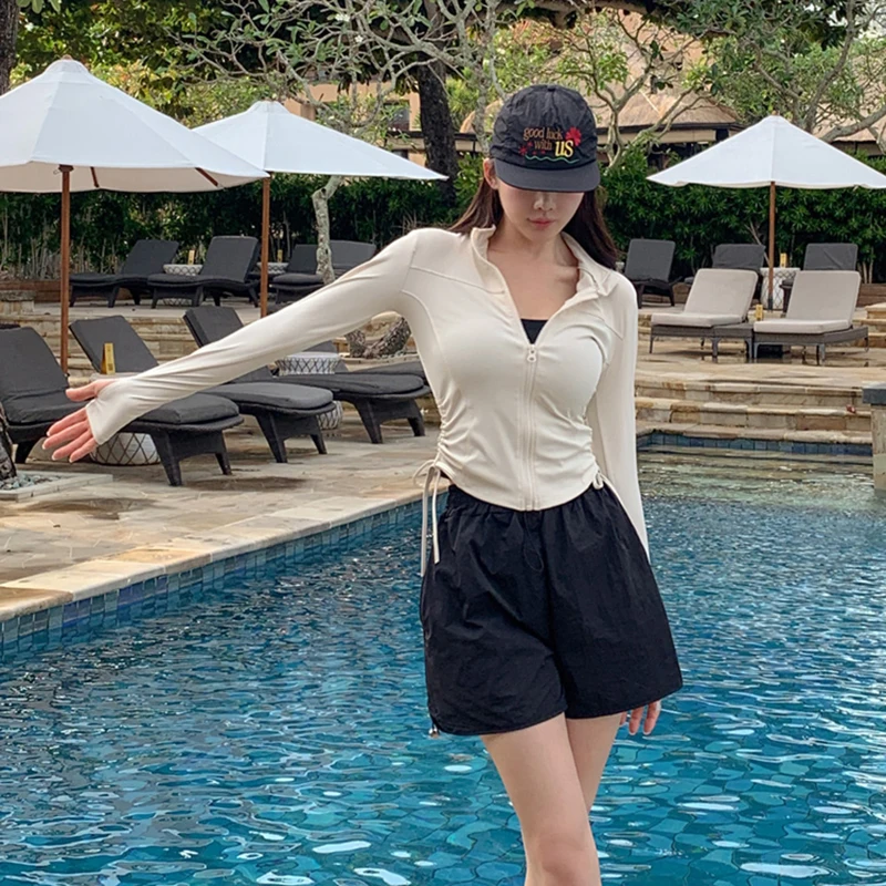 Women's Surfing Swimsuit Long Sleeve Long Pants Conservative Slimming Dry Fast Sun Protection Diving Suit Two-Piece Jellyfish...