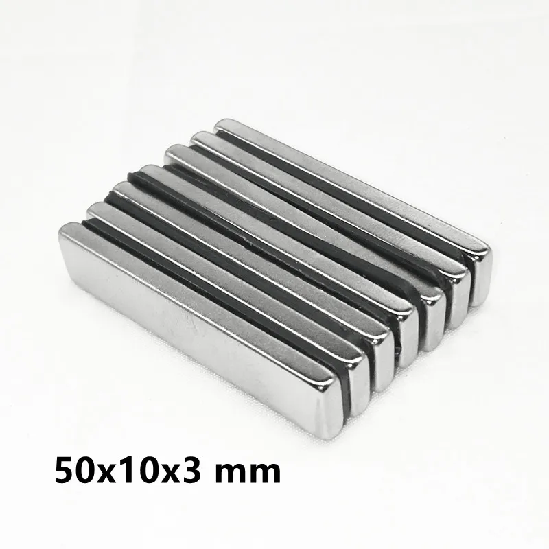 2~50PCS 50x10x3 mm Powerful N35 Magnets 50mmX10mm Long Sheet Permanent Magnet 50x10x3mm Super Strong Neodymium Magnet 50*10*3