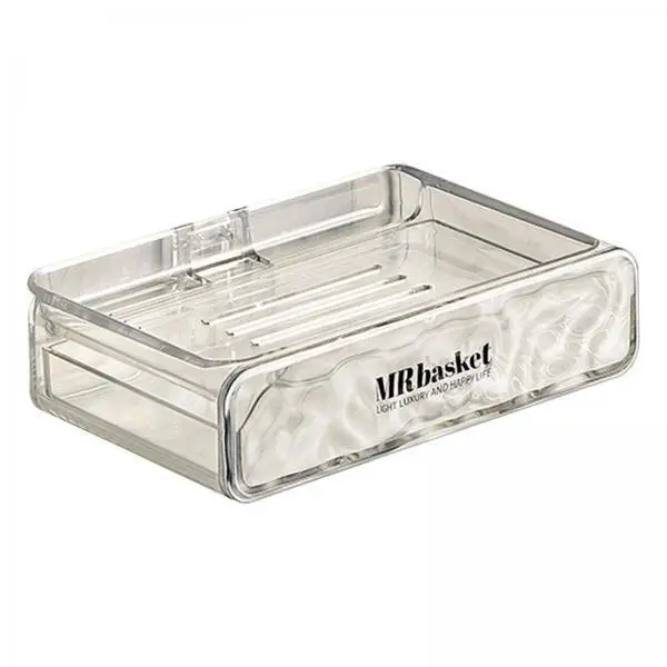 3xBathroom Soap Dish Soap Holder No Punching Soap Tray for Sink Shower Kitchen Single Layer