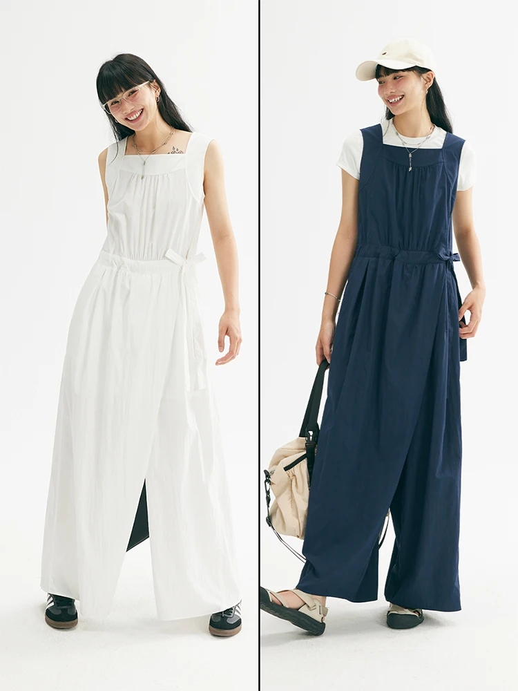 

mat Dual-tone Design Jumpsuit High-waisted Straight-leg Pants Maxima ma Contrast Color Animal Print Jumpsuit