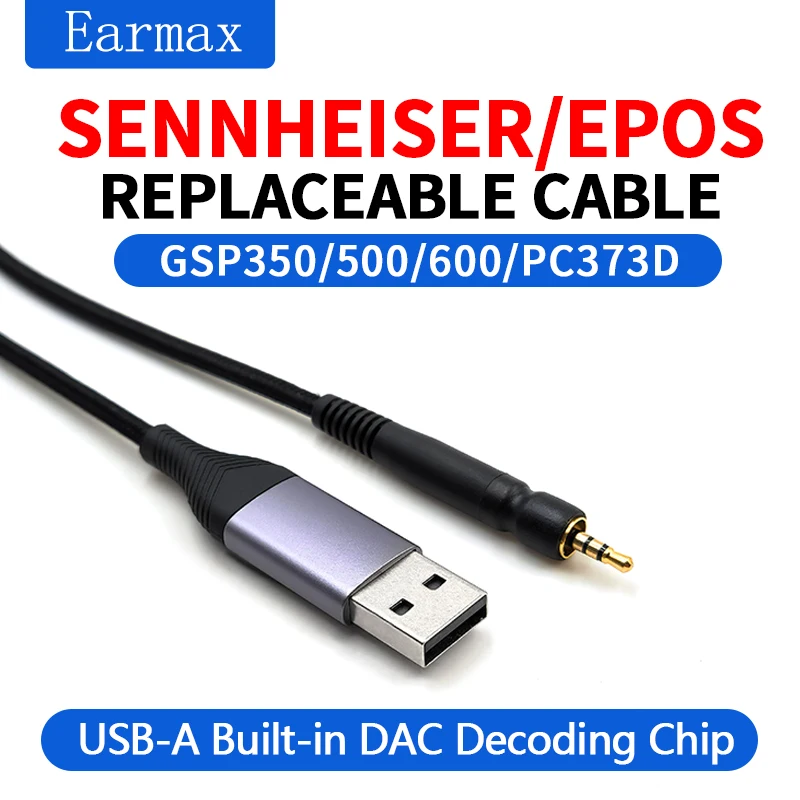 

For Sennheiser Gamer GAME GSP300 GSP500 GSP600 PC373D Game Headset Upgrade Cable