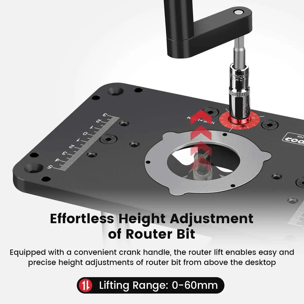 ENJOYWOOD GD7 PRO Router Lift For 65mm/69mm Fence Router Lift Combination The rammer Plate Table Woodworking Precision Tool