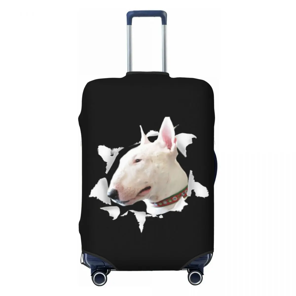 Custom Funny Bull Terrier Dog Suitcase Cover Washable Animal Luggage Protective Covers for 18-32 inch