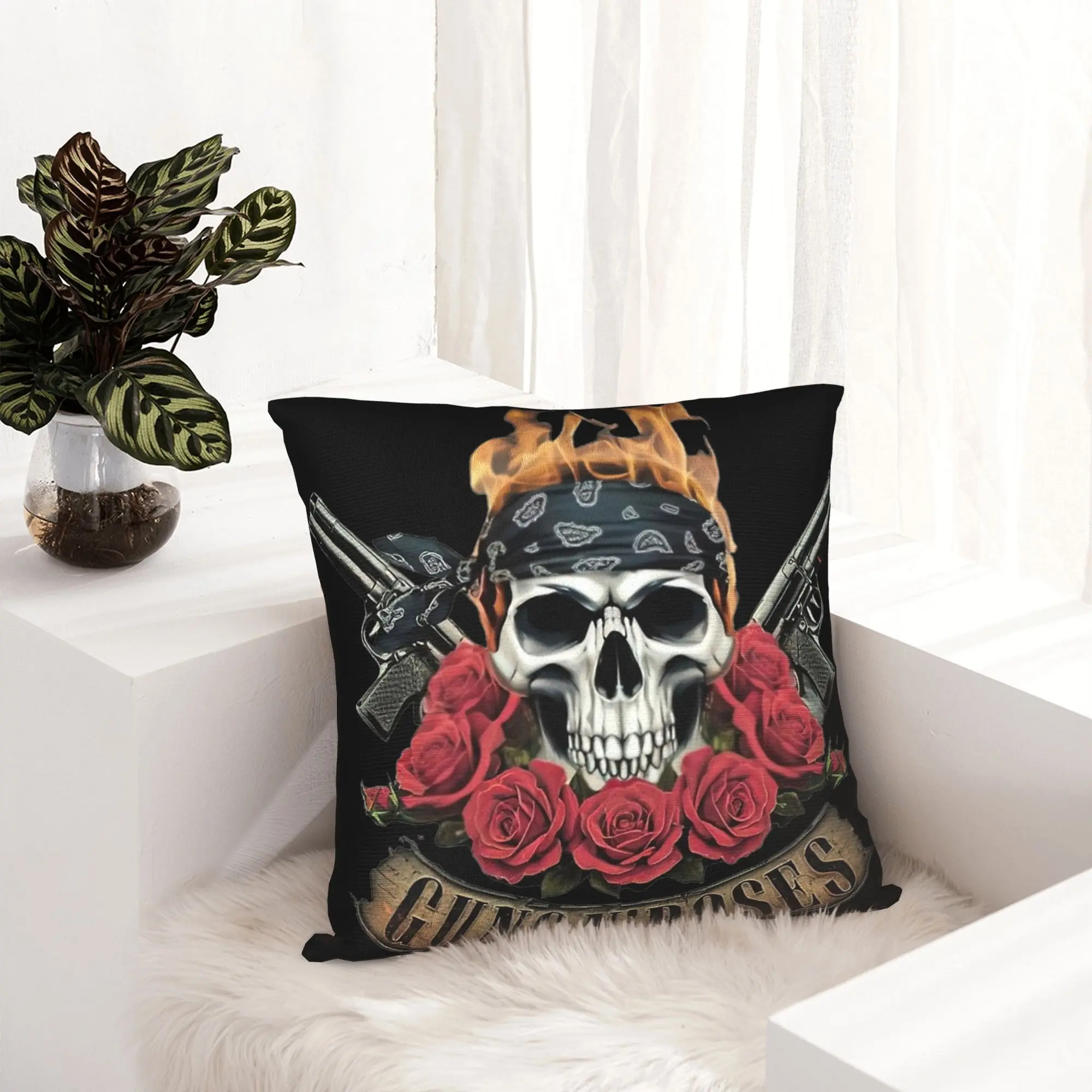 Rock Music Band G-Guns N Roses Pillowcase Printed Polyester Cushion Cover Decorations  Pillow Case Cover Home Zippered 45*45cm