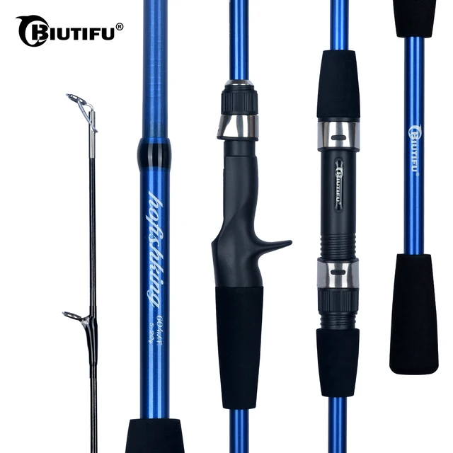 BIUTIFU Baitcasting Spinning Mini wędka 4/5 sekcja 1,8/2,1 m Travel Carbon Casting Waga 5-20g Szybka ultralekka wędka do przynęt