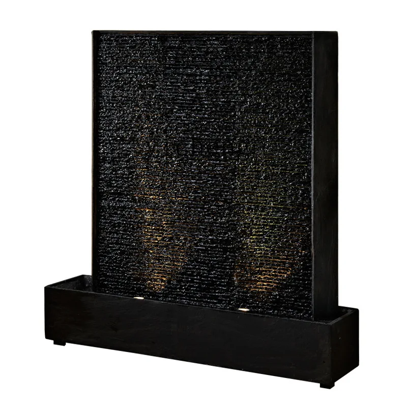 Chinese water curtain wall flowing water fountain screen ornament hotel company office villa courtyard rockery