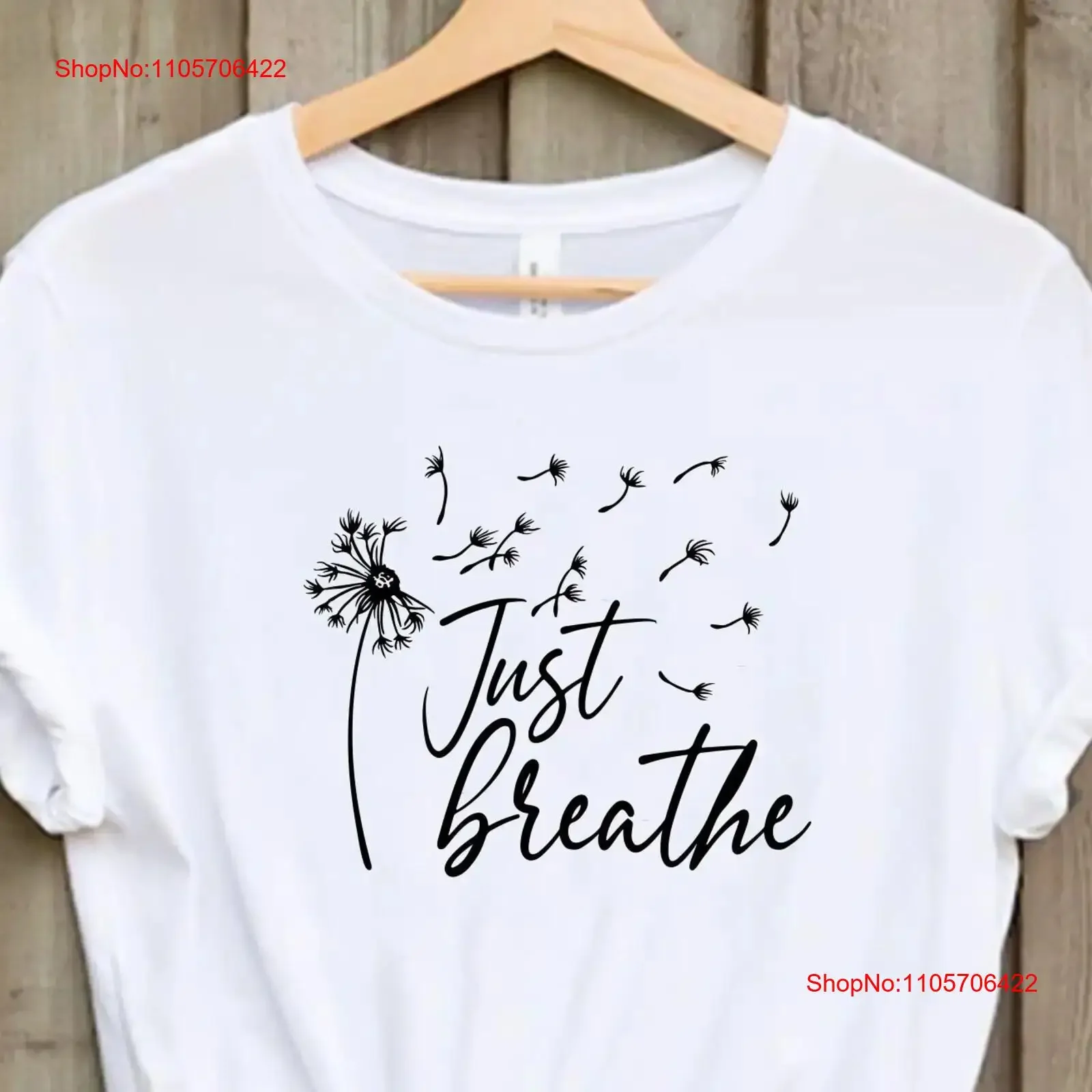 Just Breathe T Shirt Dandelion Meditation Yoga Nature vintage Washed Stylish streetwear Soft designer clothes Casual Versatile