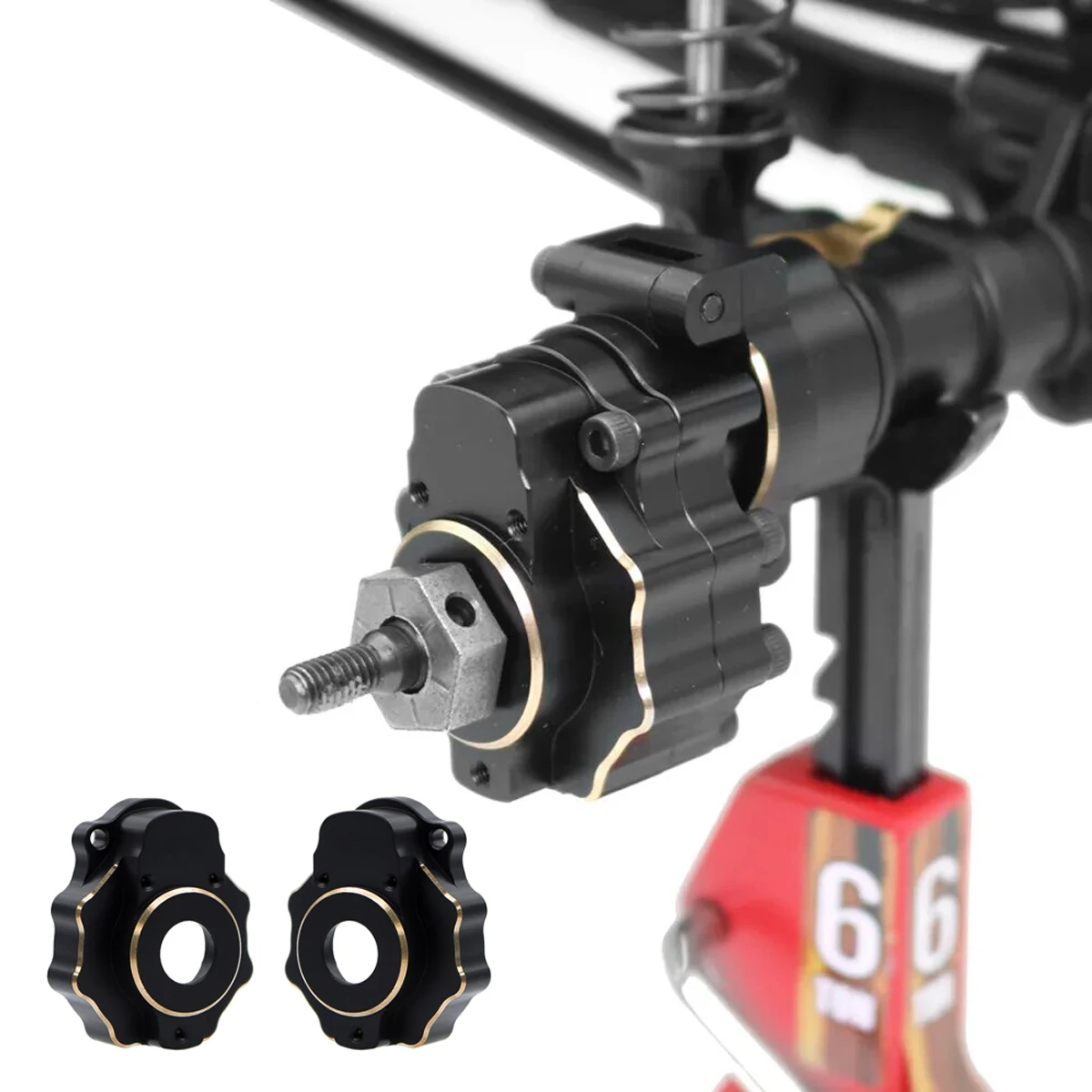 Brass Black Counterweight Portal Axle C-Hub For 1/10 TRX4 TRX6 RC Crawler Car Upgrade Parts