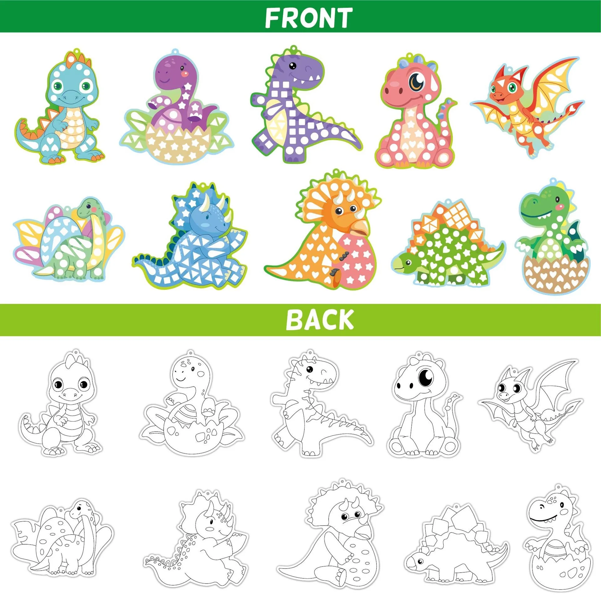 Dinosaur-Themed Mosaic Sticker Set for Children, Educational Early Learning DIY Craft, Shiny Mirror Coloring Toy, Adhesive Stickers for Baby's Creative Painting