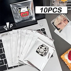 10PCS Cookie Candy Packaging Self Adhesive Bags Silver Small Seal Bag For Handmade Jewelry Badge Gifts Package Storage Bags