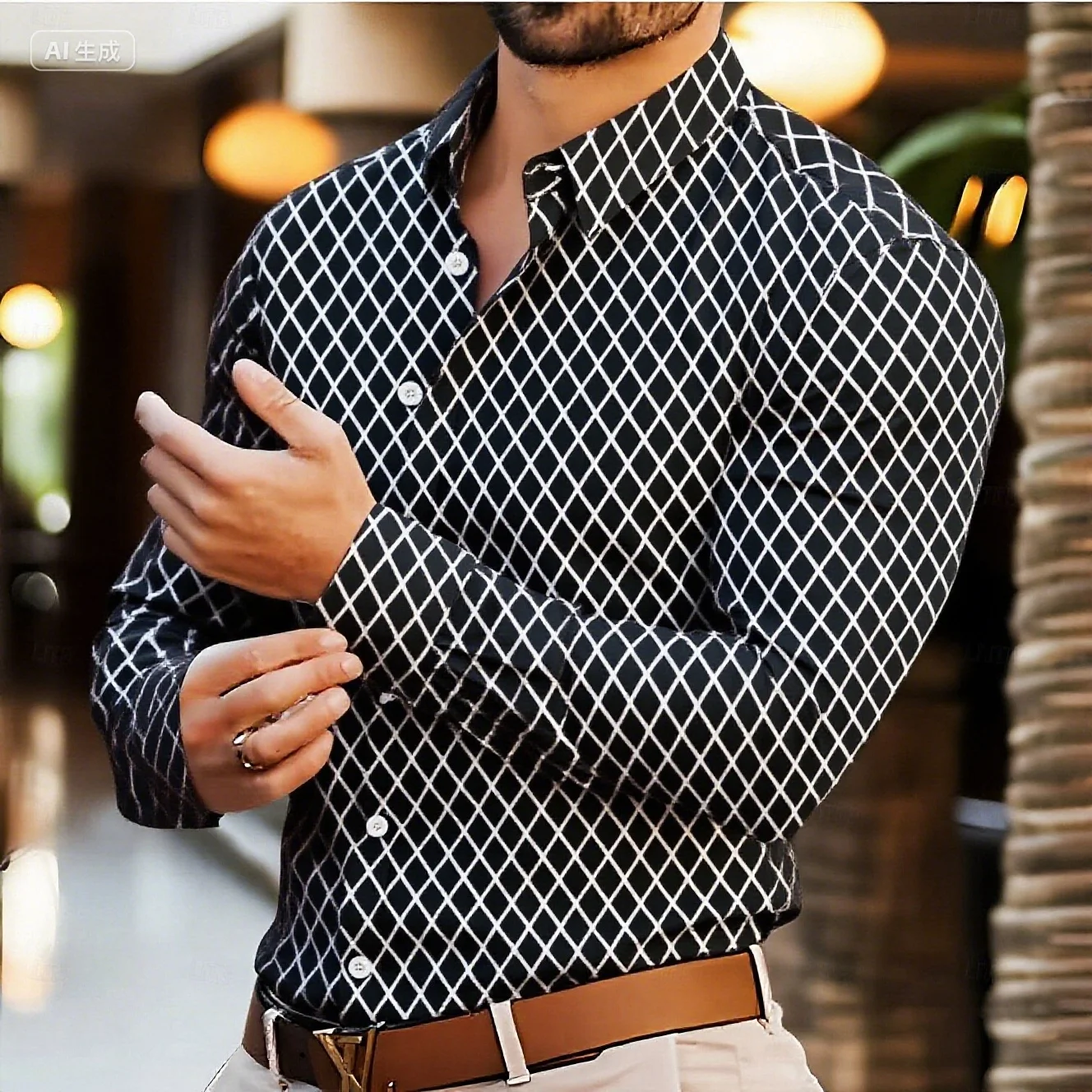 

2025 Men's Formal Shirt Non-iron Shirt Wedding Outdoor Light Blue Black White Red Long Sleeve Lapel Summer Spring Clothing