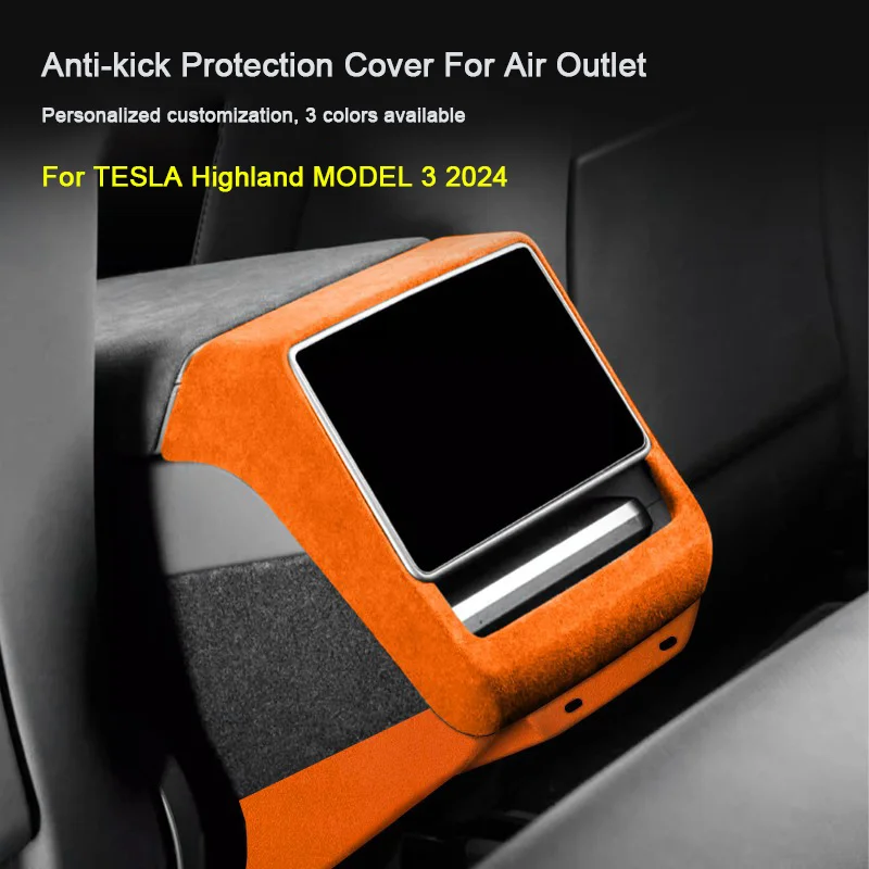 

Car Armrest Air Conditioning Outlet Rear Screen Trim Frame Anti-kick Panel Protective Cover Pad For Tesla Model 3,Highland 2024