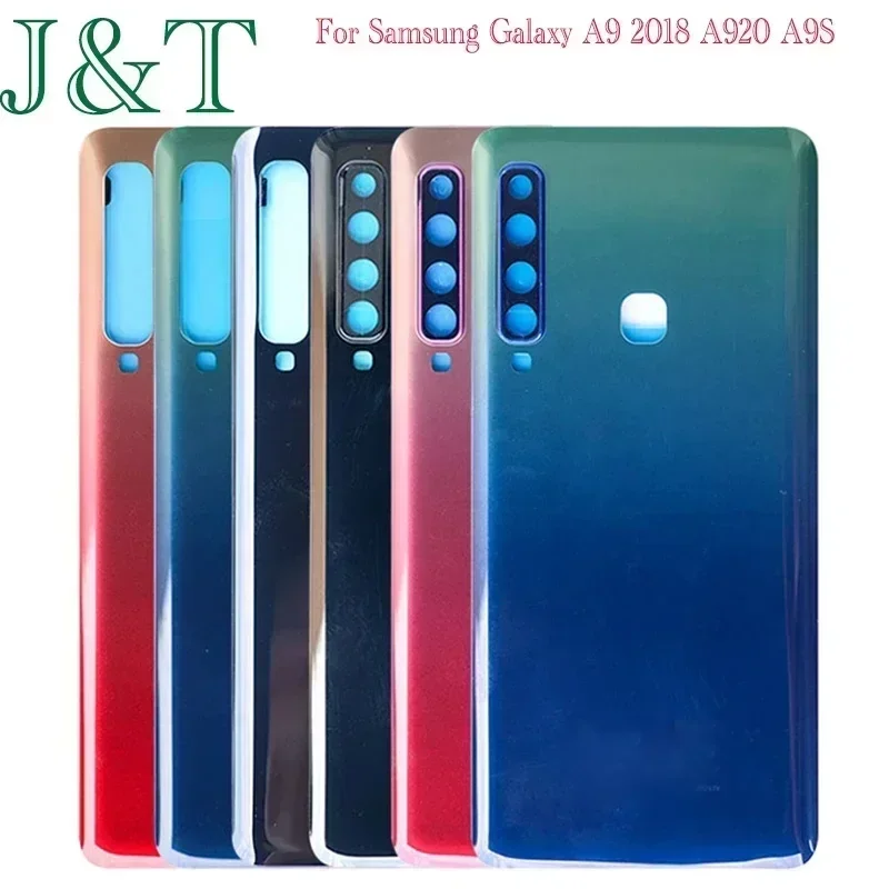 New For Samsung Galaxy A9 2018 A920 A9S A920F A9200 Battery Back Cover Rear Door Glass Housing Case Camera Lens Adhesive