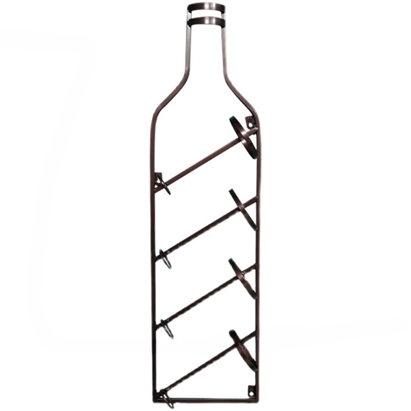 

European Style Wrought Iron Restaurant Wall Mounted Wine Rack Creative Household Apartment Cafe Wine-bottle Holders