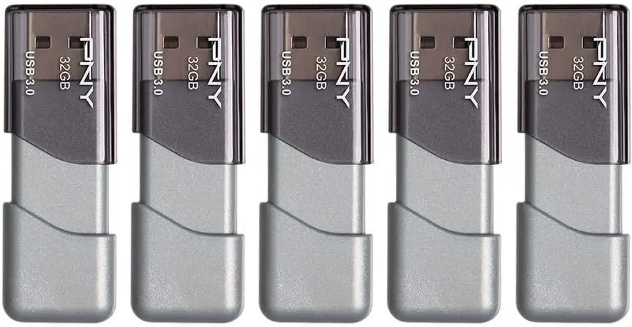 

32GB USB 3.0 Flash Drive, Grey, Pack of 5 - High-Speed Portable Storage