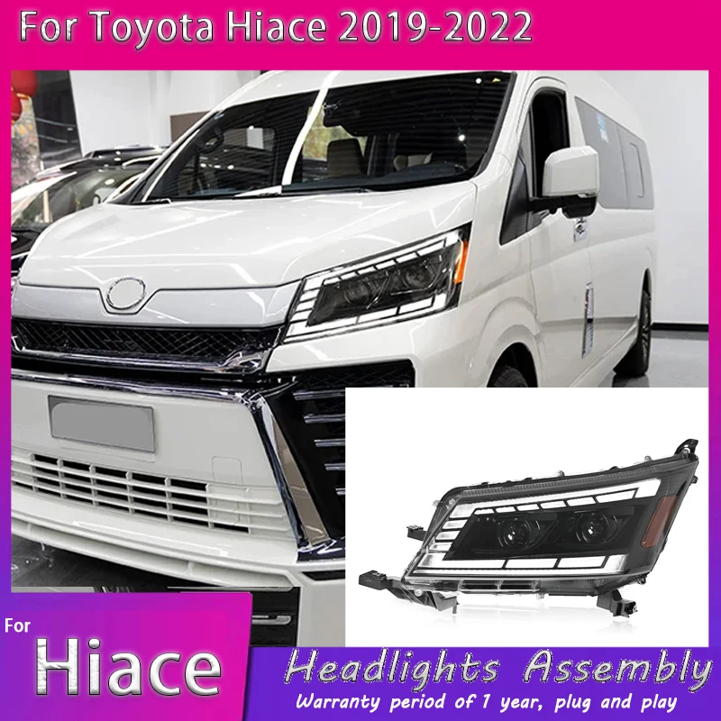 

Head Lamp for Toyota Hiace LED Headlight 2019-2022 Headlights Hiace DRL Turn Signal High Beam Angel Eye Projector Lens