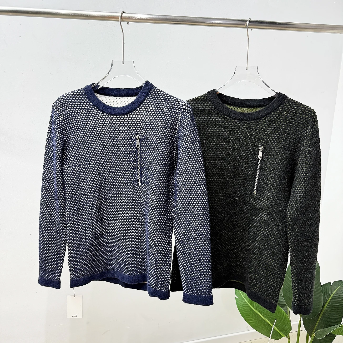 

Silk Cotton Blend Knitwear round Ne Pullover Sweater Winter Men's Vintage Color Blo Floral Embroidery