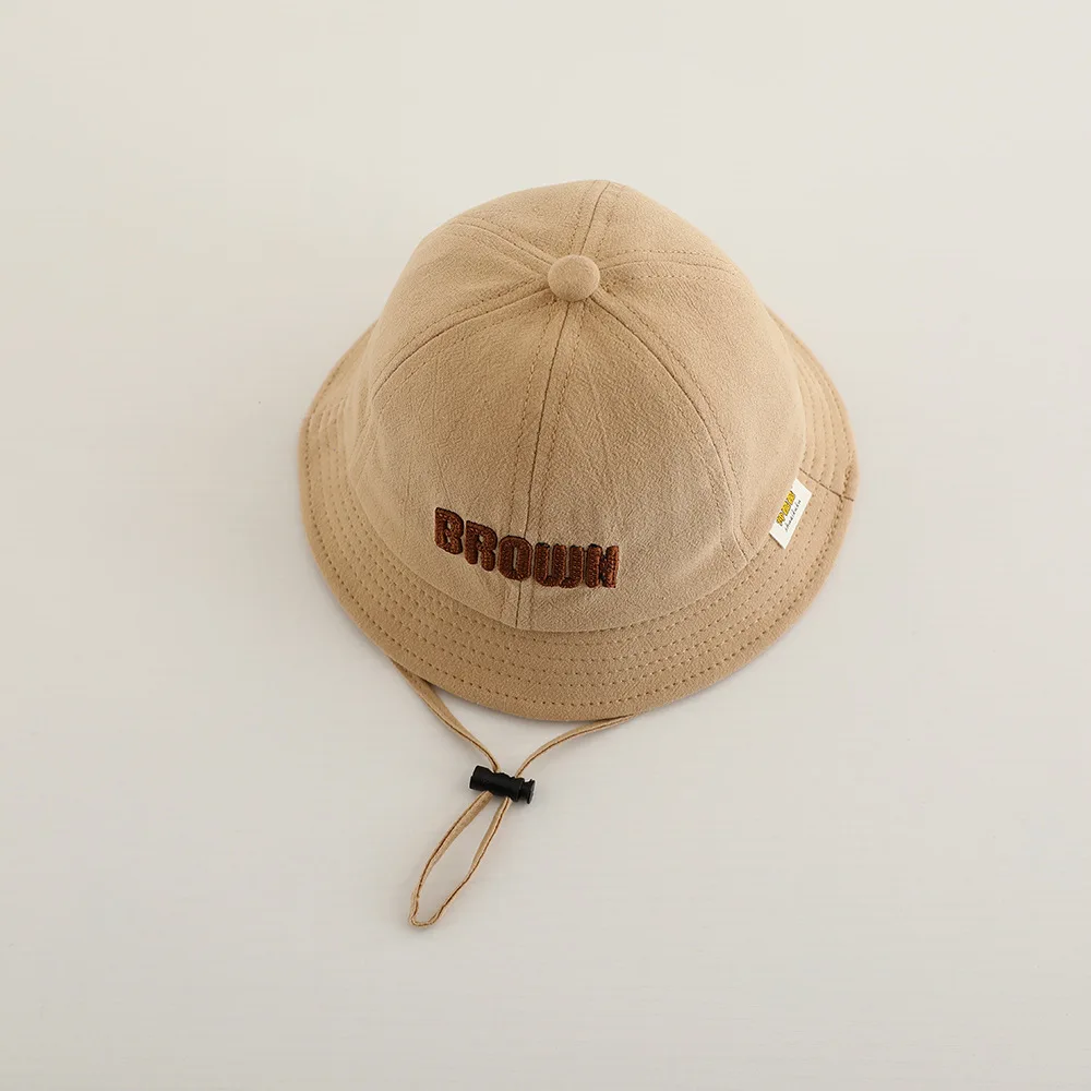 New Baby Bucket Hats Spring Cute Embroidered Letter Sunhat Fishing Hat Sunshade Visor Boys Girls Outdoor Beach Cap For 6-24M