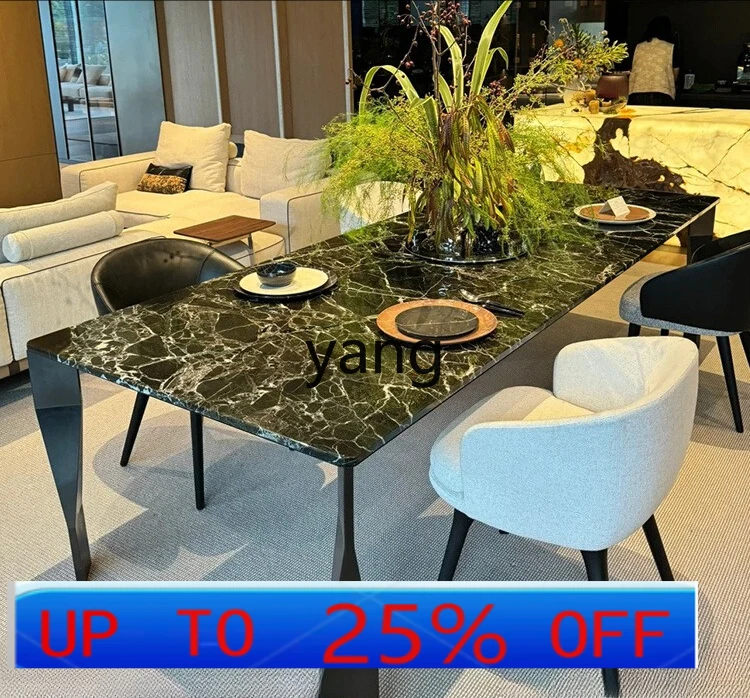 

Lmm modern simple dining table rectangular Italian minimalist pure natural marble dining table