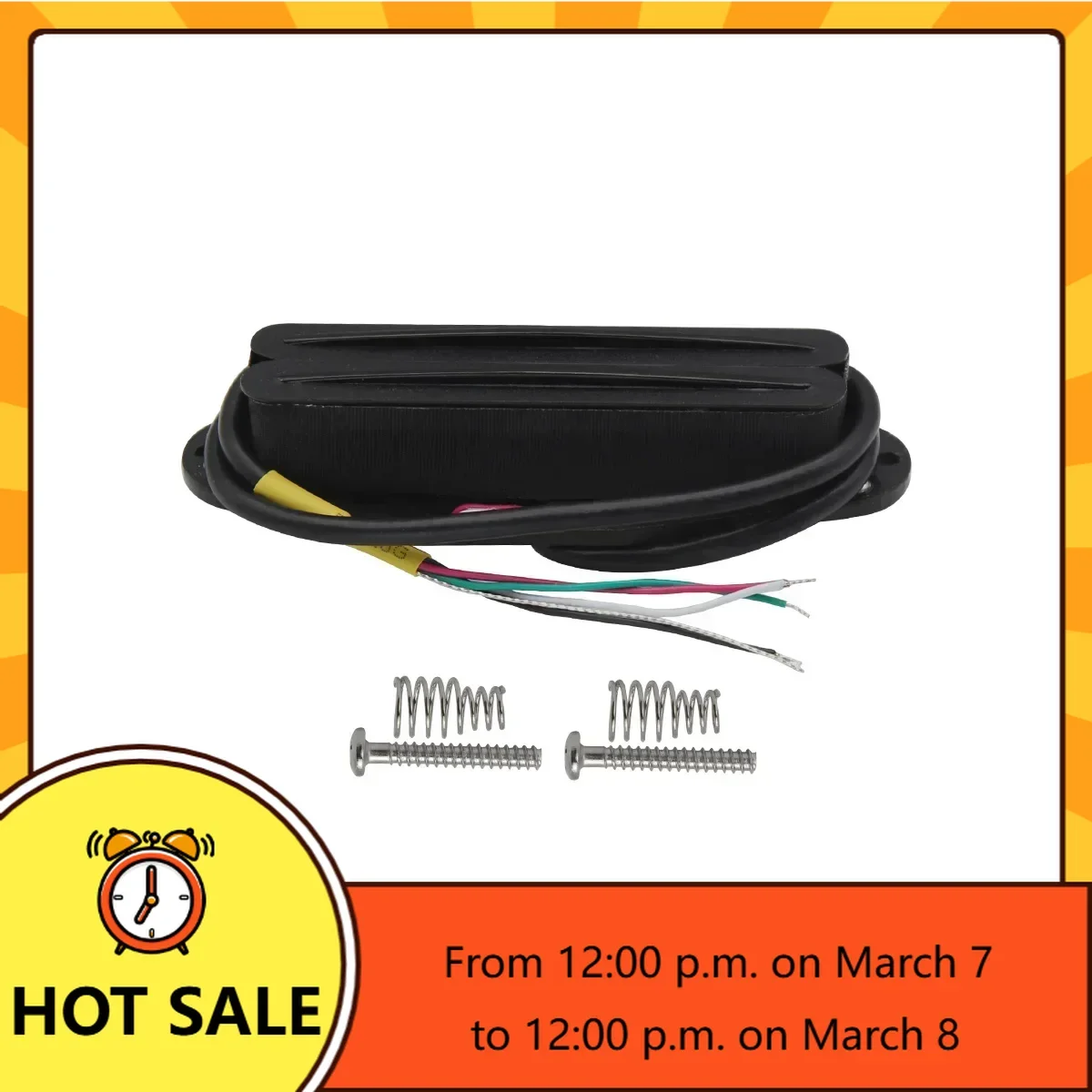 

Q-X- Music Store--brand new-Full Black Alnico 5 Mini Dual track Pickup heat track Humbucker Pickup 4 Conductors